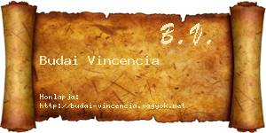Budai Vincencia névjegykártya